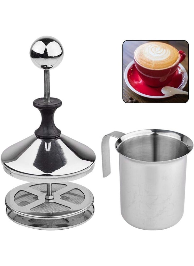 Cheet enterprise Milk Forther Coffee Milk Frother for Hot and Cold Coffee Coffee Foam Maker Double Froth Pump 400Ml