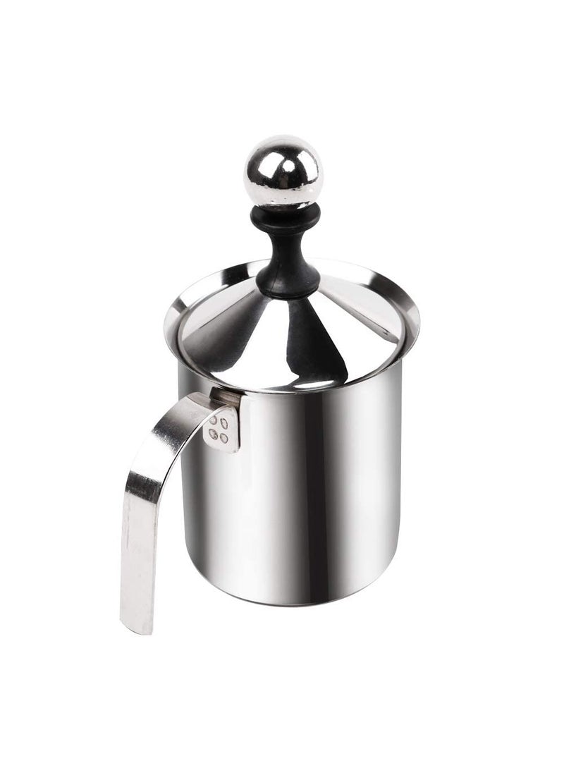 3DCREATIONS Stainless Steel Blender Milk Frother Coffee Beater for CappuccinoFoam Maker for Hot and Cold Coffee Milk with Double Froth Pump Handle and Lid 800 Ml