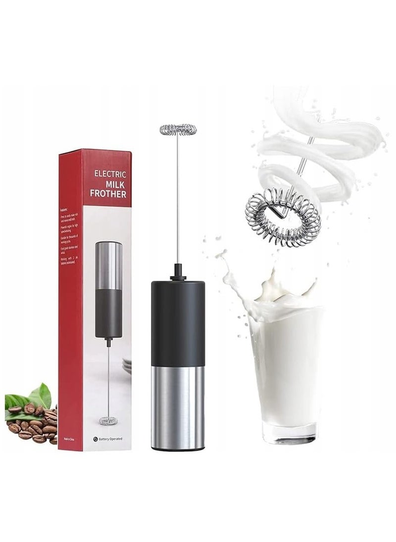 Portable Milk Frother Handheld Battery Operated Electric Foam Maker Hand Blender for Coffee Cappuccino Latte Hot Chocolate Egg Beater Grinder Tools Durable Drink Mixer Whisk