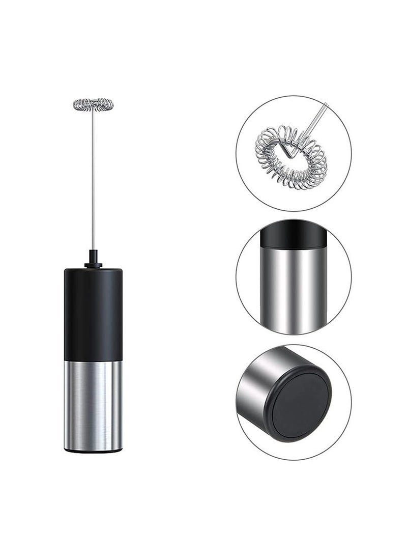 Portable Milk Frother Handheld Battery Operated Electric Foam Maker Hand Blender for Coffee Cappuccino Latte Hot Chocolate Egg Beater Grinder Tools Durable Drink Mixer Whisk