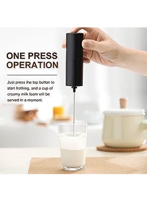 RYUHDA Handheld Coffee Frother Electric Milk Frother for Lattes Shakes Mini Foamer for Cappuccino Frappe Matcha Egg Beater Hand Blender Electric Milk Frother 1 Black B03 Standard
