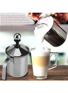 MotiBa Coffee Frother Stainless Steel Manual Milk Frother for Coffee Handheld Coffee Milk Frother PitchersManual Operated Milk Foam Maker for Cappuccino Coffee Beater Chocolate Coffee Beater
