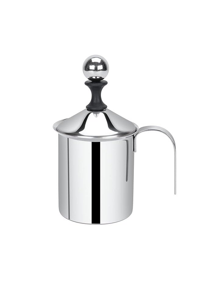 DZOVAGS Stainless Steel Milk Frother for Hot and Cold Coffee Coffee Foam Maker Double Froth Pump 400Ml