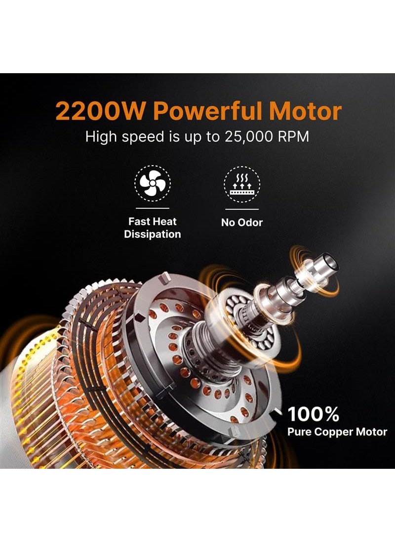 FUMATO Commercial Blender 2200W Heavy Duty High Power Speed 100 Copper Motor Pulse Function 6Leaf SS Blade 2L Unbreakable Jar
