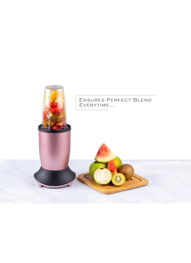 Padmashree NutriMix Juicer Blender Chopper 22000 RPM 450 W MixerGrinder Stainless Steel Blades 3 Unbreakable Jars with 2 Detachable Blades 1 Year Warranty 3 Lids Rosegold_Black