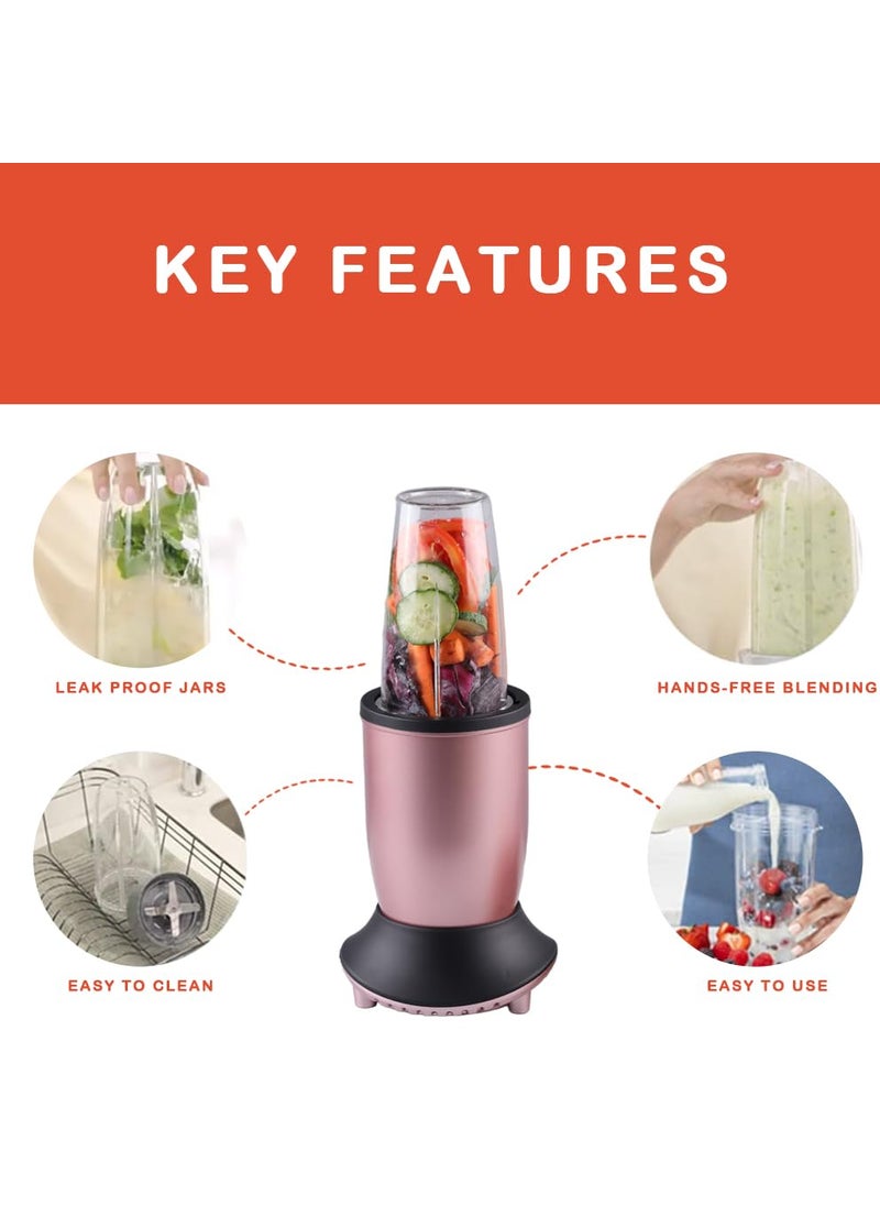 Padmashree NutriMix Juicer Blender Chopper 22000 RPM 450 W MixerGrinder Stainless Steel Blades 3 Unbreakable Jars with 2 Detachable Blades 1 Year Warranty 3 Lids Rosegold_Black