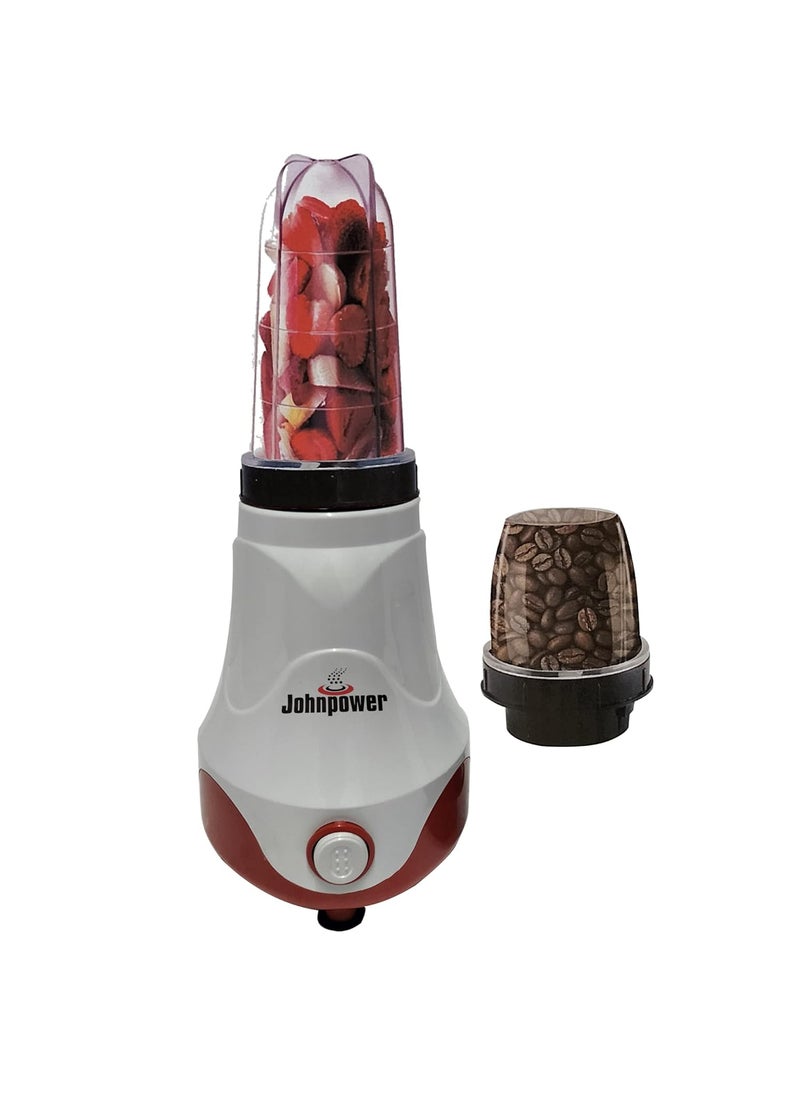 Johnpower John Nutri Mixer Blender DLX 500watt 2 Steel Jar White