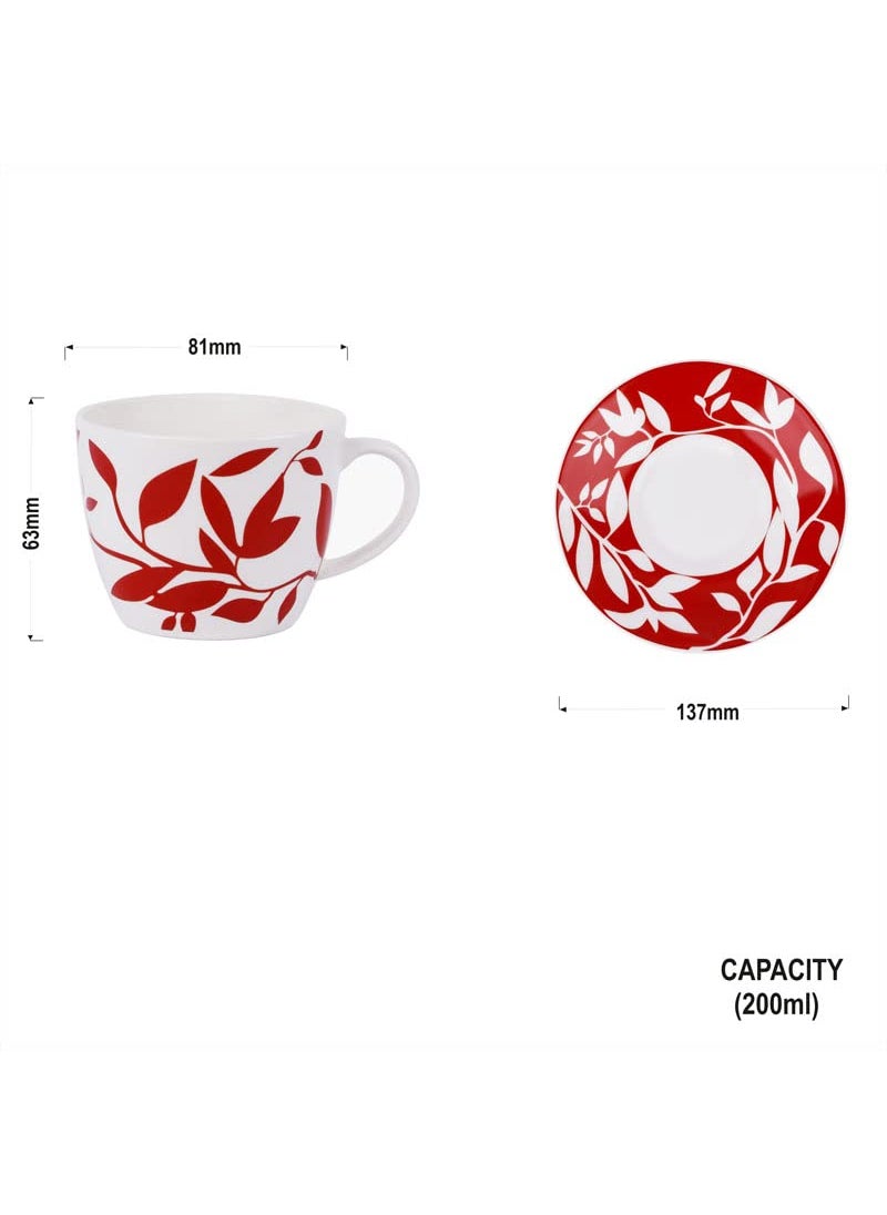 Dandy lines England by DATA Bone China Royal Cups And Saucers In Marrakech 53008 Pack Of 12 200 Ml Multicolor