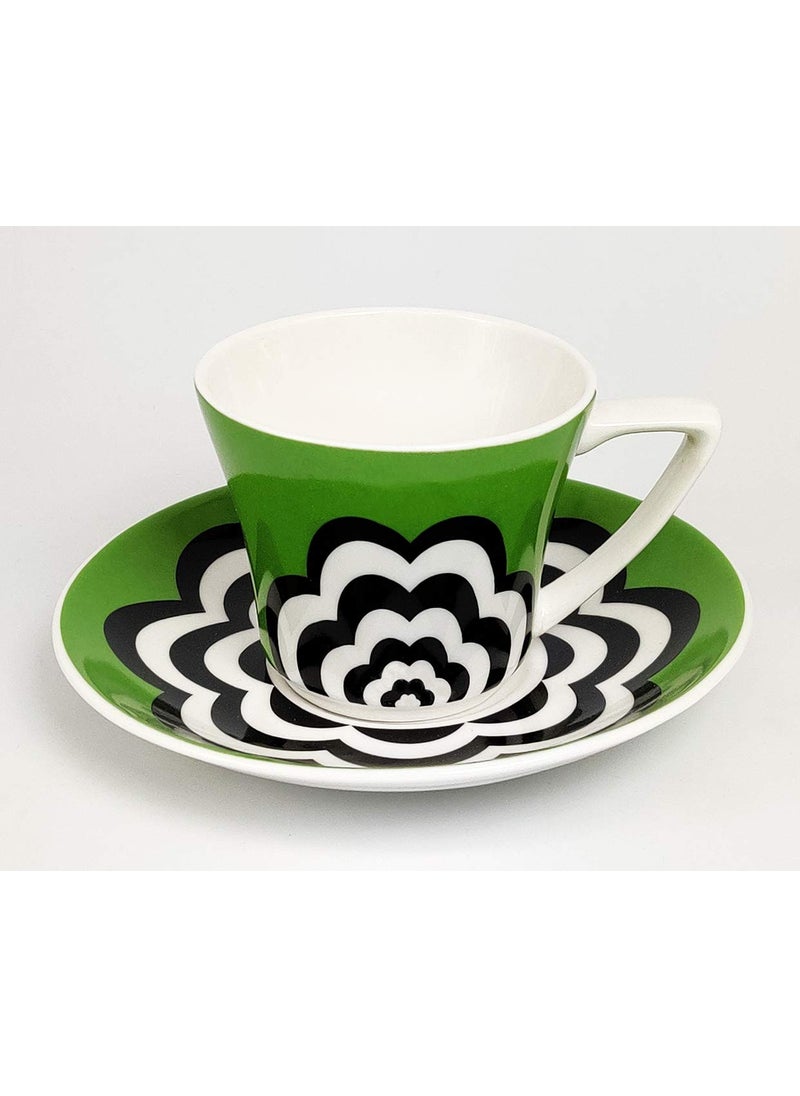 Dandy Lines Bone China Jenny Cups and Saucers 51016 Multicolor Pack of 12