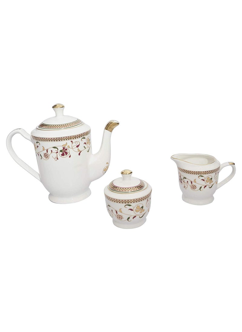 EEzra BP Bharat Uber Fine Bone China Cups Saucers Tea Set Pot Kettle for Coffee Tea Set of 15 Pcs Gold