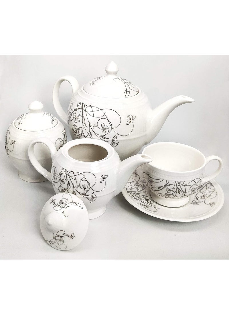 Dandy Lines Crown Tea Set with Platinum Carpet 25005 Pack of 18