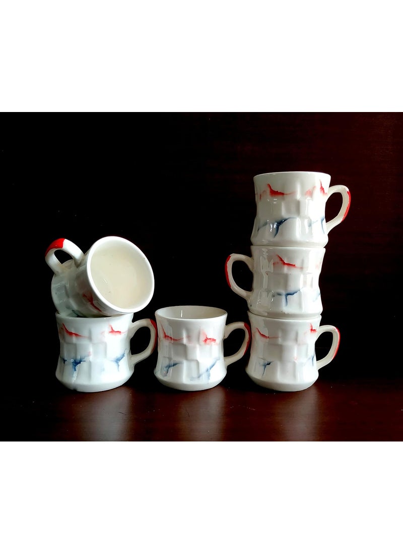 MOODY PANDA Distinguished Cup Set of 6 Cup Set 150 ml Ceramic Tea Cups Multicolor Cups