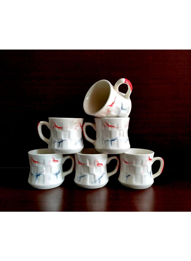 MOODY PANDA Distinguished Cup Set of 6 Cup Set 150 ml Ceramic Tea Cups Multicolor Cups
