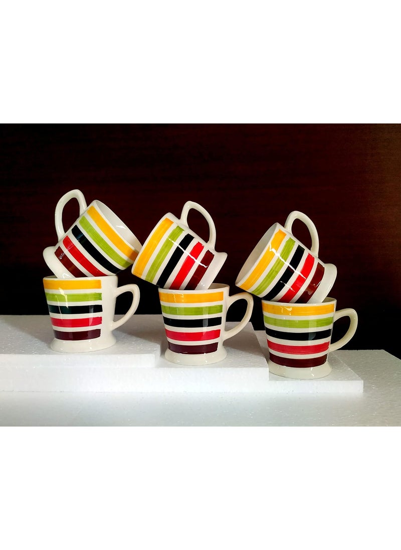 MOODY PANDA Rainbow Series Set of 6 Cups Cups Set of 6 Tea Cups Ceramic 150 ml