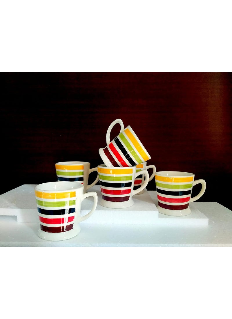 MOODY PANDA Rainbow Series Set of 6 Cups Cups Set of 6 Tea Cups Ceramic 150 ml