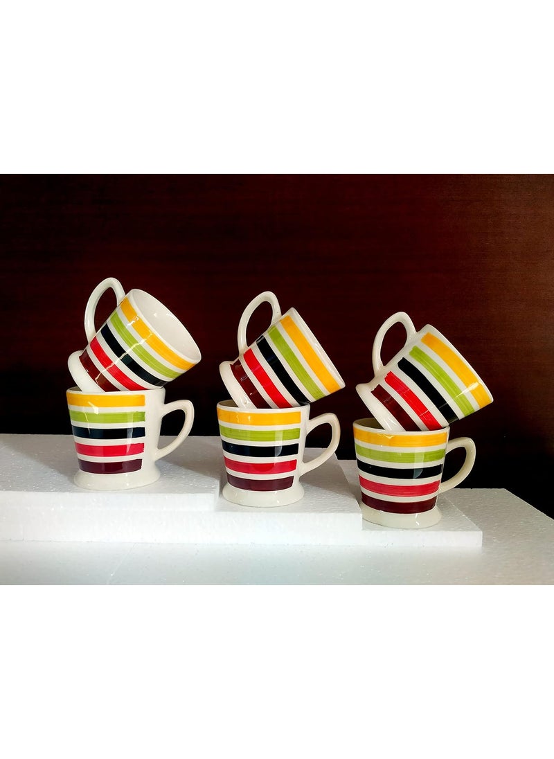 MOODY PANDA Rainbow Series Set of 6 Cups Cups Set of 6 Tea Cups Ceramic 150 ml