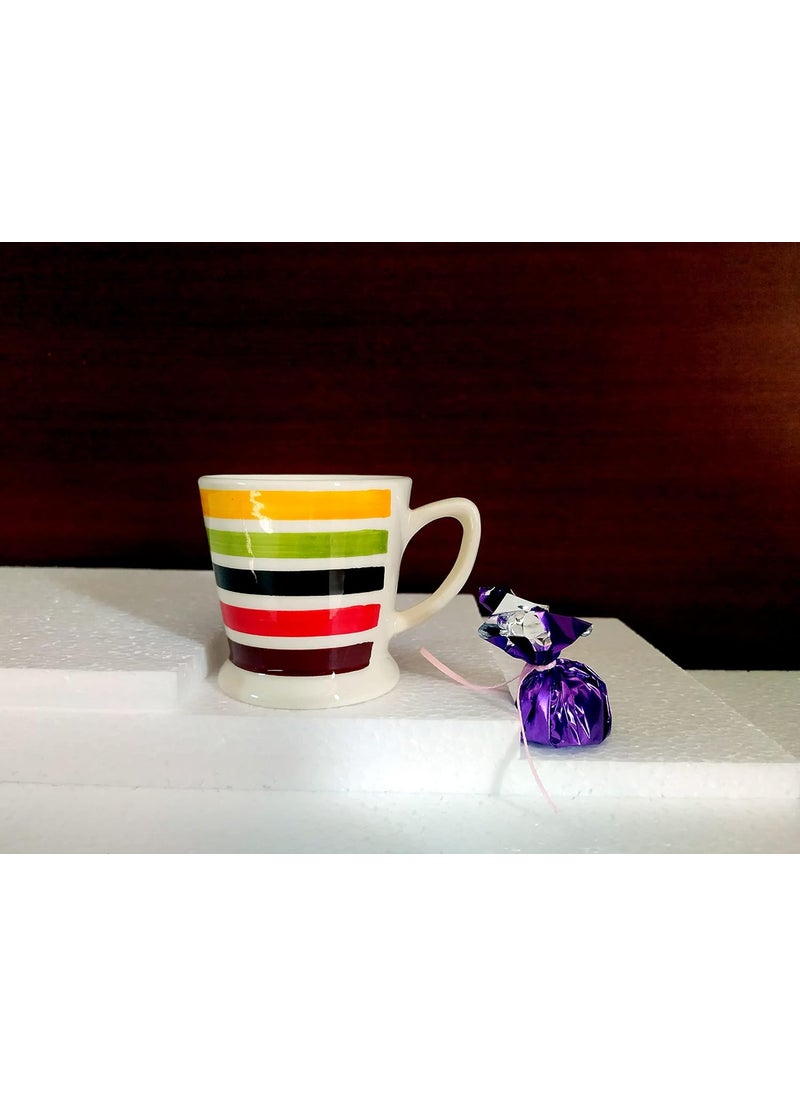 MOODY PANDA Rainbow Series Set of 6 Cups Cups Set of 6 Tea Cups Ceramic 150 ml