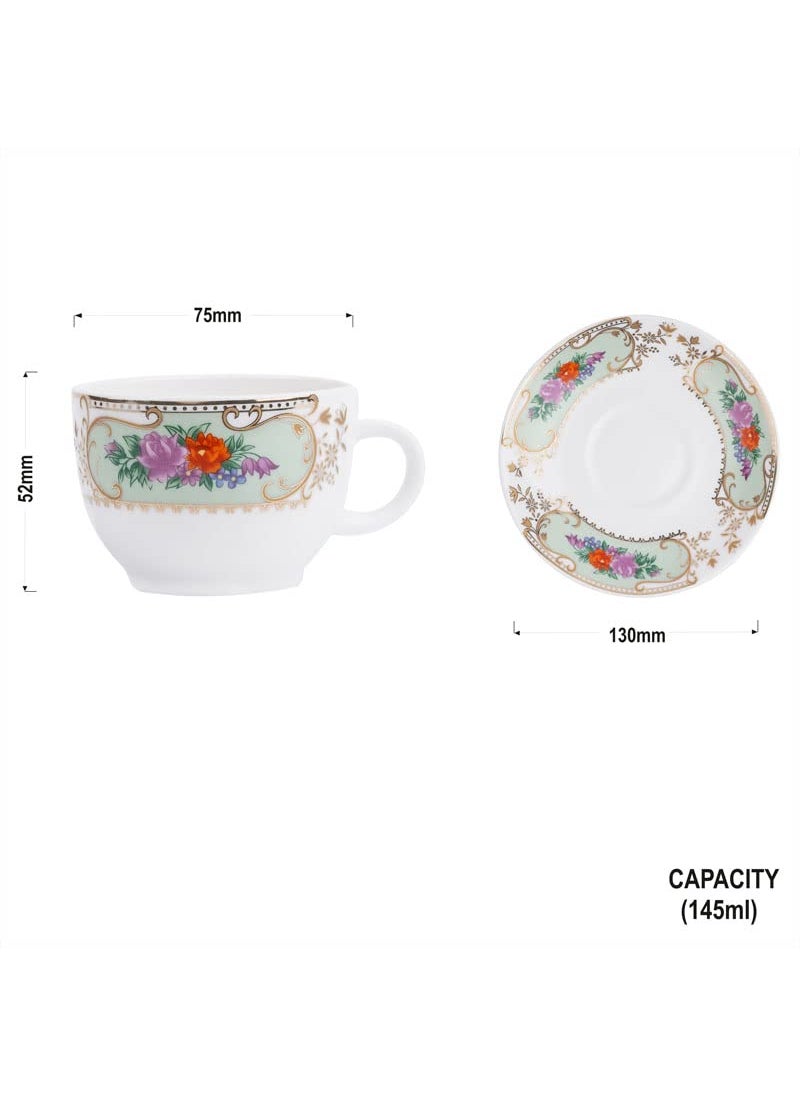 Dandy Lines Rani Cups and Saucers Jaipur Gold 2005 Pack of 12