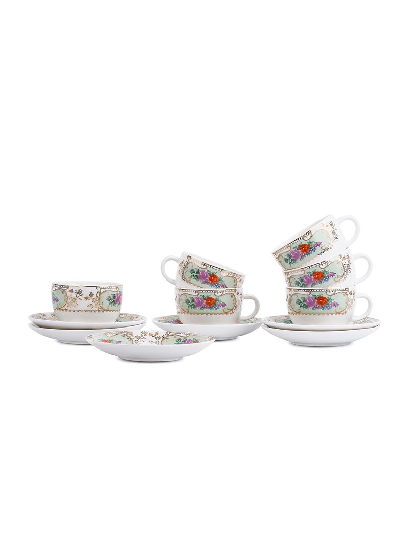Dandy Lines Rani Cups and Saucers Jaipur Gold 2005 Pack of 12