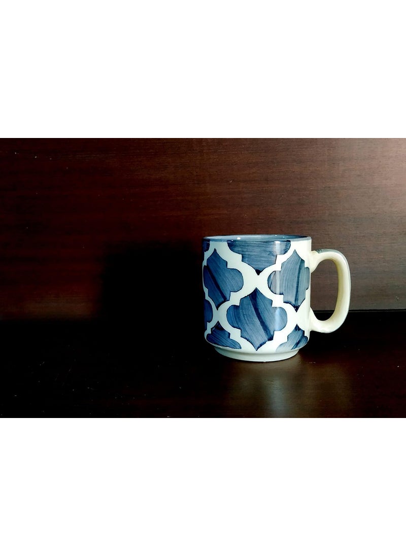 MOODY PANDA Large Handcrafted Cup Set of 6 Cup Set Set of 6 Cups Stoneware Tea Cups 200 ml Designer Cups Coffee Cups Grey
