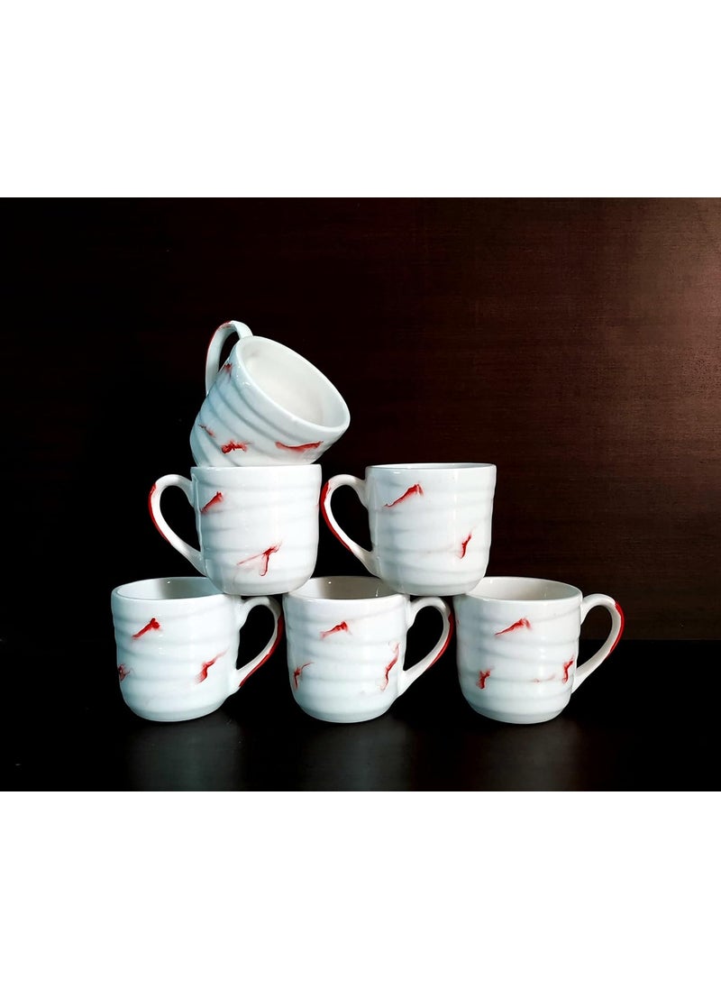 MOODY PANDA Cloud Waves Series Set of 6 Cups Cups Set of 6 Tea Cups Ceramic 150 ml