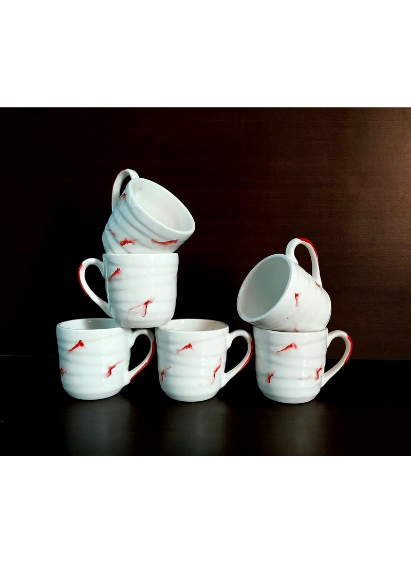 MOODY PANDA Cloud Waves Series Set of 6 Cups Cups Set of 6 Tea Cups Ceramic 150 ml