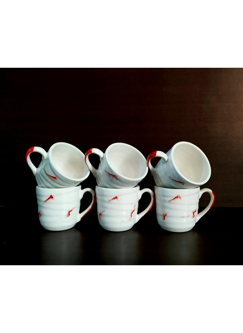 MOODY PANDA Cloud Waves Series Set of 6 Cups Cups Set of 6 Tea Cups Ceramic 150 ml