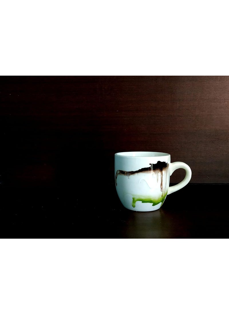 MOODY PANDA Set of 6 Cups Cups Set of 6 Tea Cups Ceramic 150ml Made in India Colorful Cups Handpainted Cups Color Splash