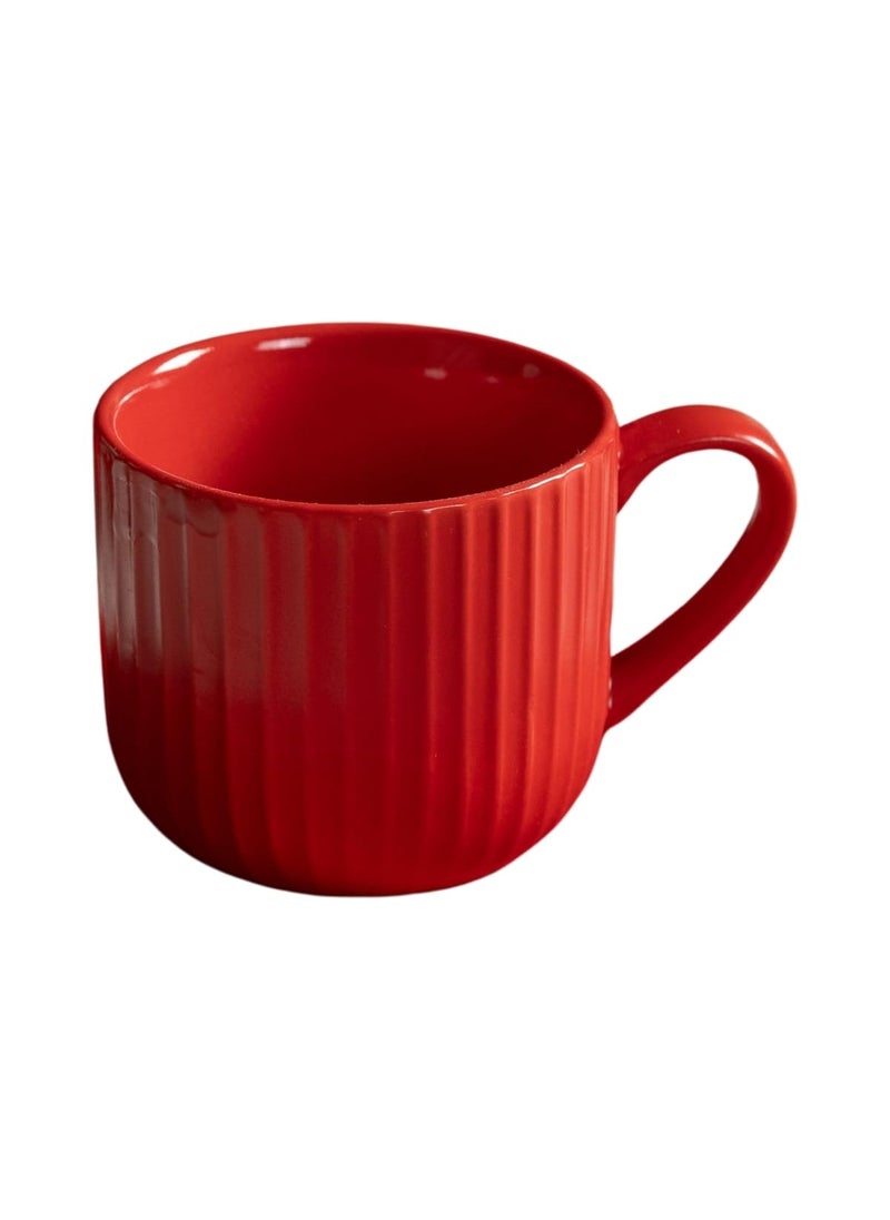 Clay Craft Fine Ceramic Linea Red Cups Saucer Set of 12 Cups for Tea Coffee Gift Set Elegant Design for Home and Kitchen and Can Be Gifted to Your Loved Ones On Any Occassions