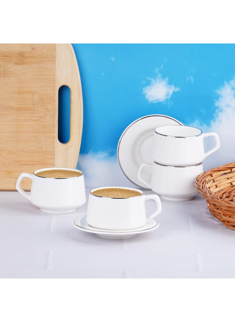 Dandy Lines SANA Cups and Saucers with Pure Platinum Line 50030 Pack of 12