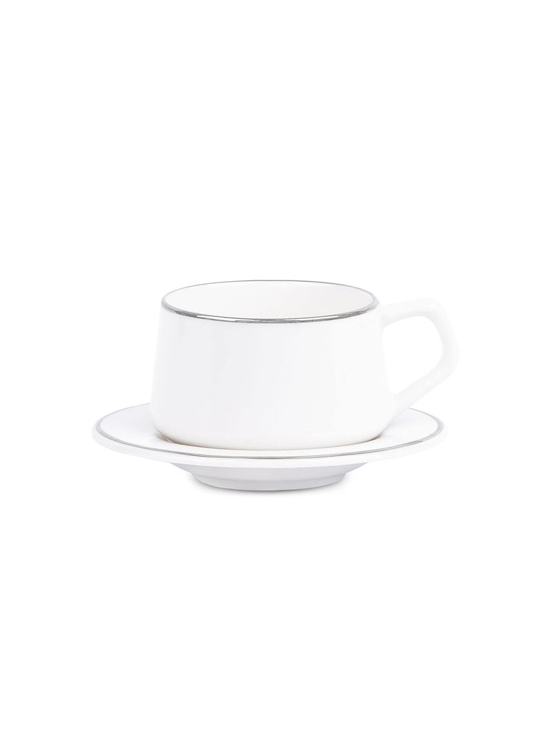 Dandy Lines SANA Cups and Saucers with Pure Platinum Line 50030 Pack of 12