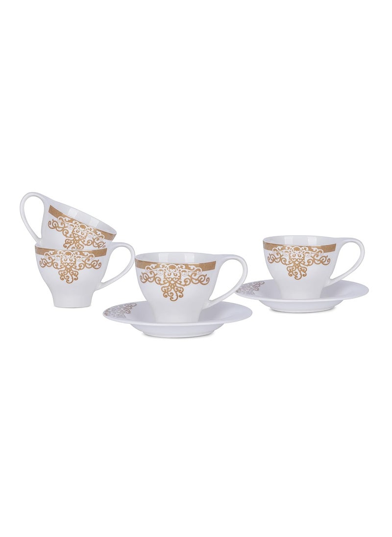 Dandy Lines Regalia Luster Gold 54008 Cups and Saucers Tea Cup and Saucer Set Mugs and Saucer Set for Tea Coffee Pack of 12