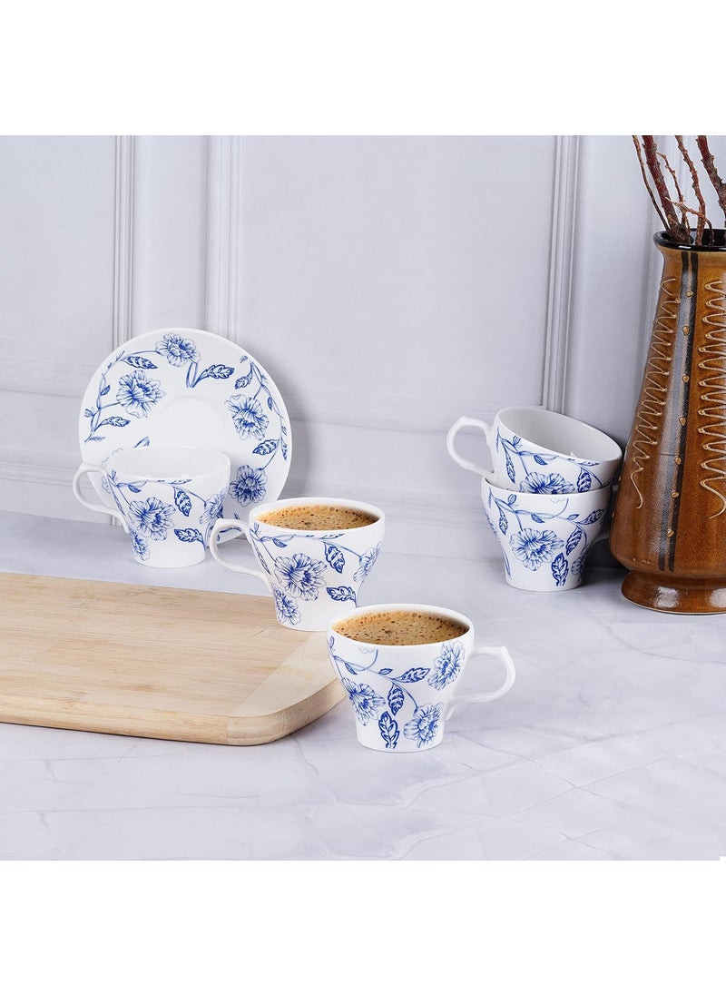 Dandy Lines Liza Nilambari Floral Printed Tea Cup and Saucer Set 53012 Pack of 12