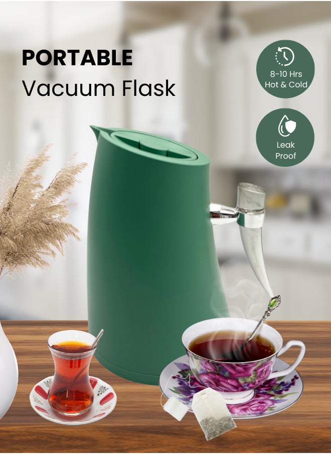 Bird Shaped Vacuum Flask for Home Office Camping 1 Liter Hot or Cold Green