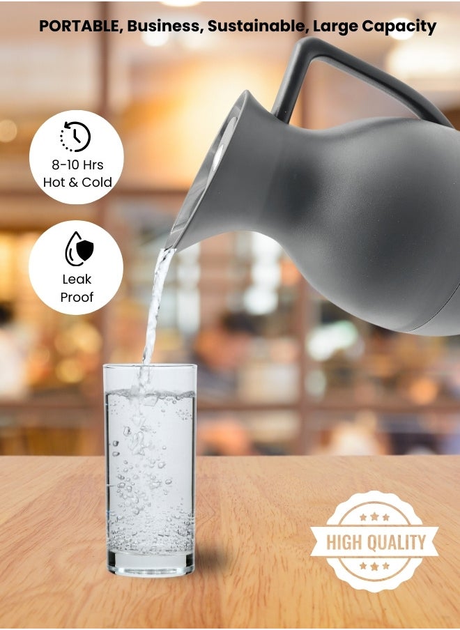 Modern Vacuum Jug Tea Water Coffee for Home Office 1 Liter Grey