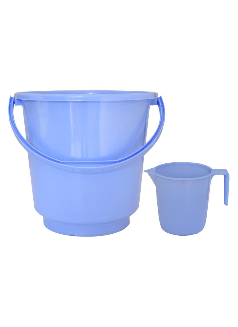 Plastic Bucket Mug a Set Bathroom Bucket 25 Liters Mug 1 Liter for Bothroom Set of 2 PCS Multi Colours Avalable