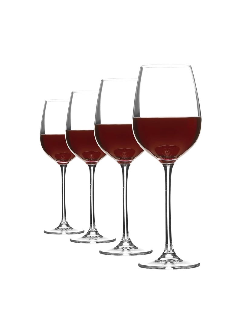 Bar More Nova Wine Glasses Pack of 4 400ml 190g Elegant Strong Stem 100 LeadFree Material Laser Cut Rim Crystal Clear Stable Base Wide Bowl Suitable for All Occasions