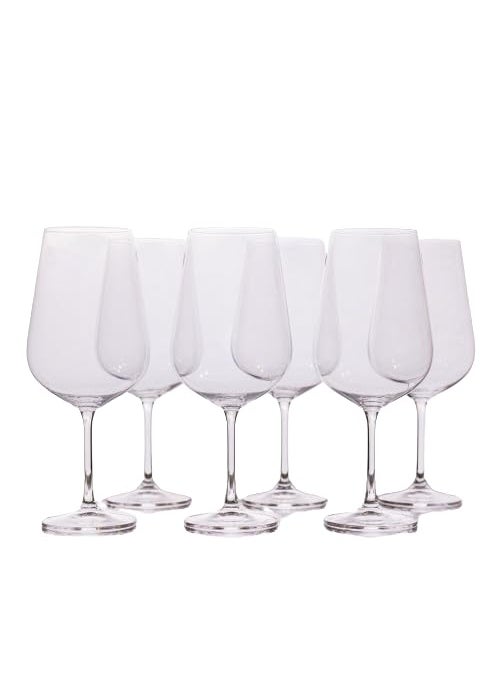 Signature Home Dcor Studio Set of 6 Colibri Pure Crystal Clear Red Wine Glasses 580 ML