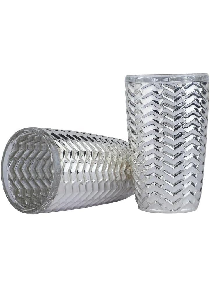 BELIRAM Elegance Silver Clad Wine GlassPremium Bartending Double Wall Bar ToolsEasy Stirring Unbreakable Keeps Drinks Hot or Cold Set of 6