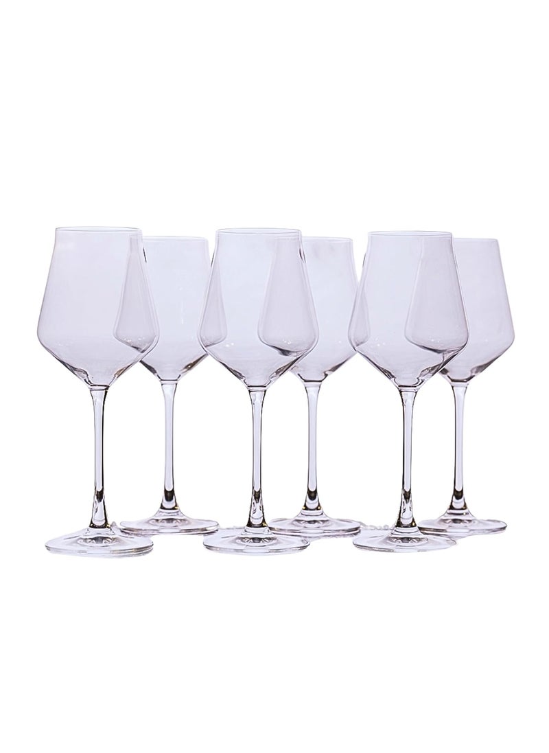 Signature Home Dcor Studio Set of 6 Pure Czech Crystal Alca Clear White Wine Glasses 310 ML