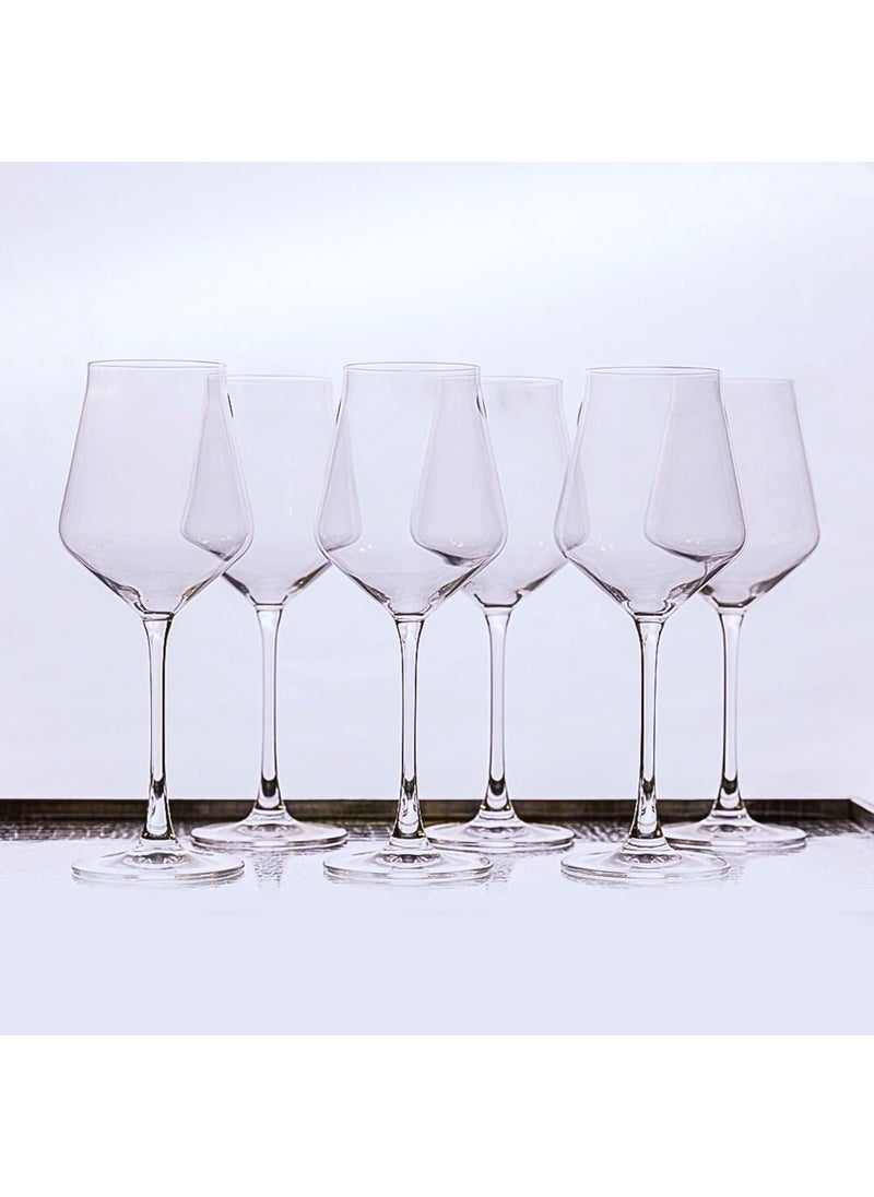 Signature Home Dcor Studio Set of 6 Pure Czech Crystal Alca Clear White Wine Glasses 310 ML