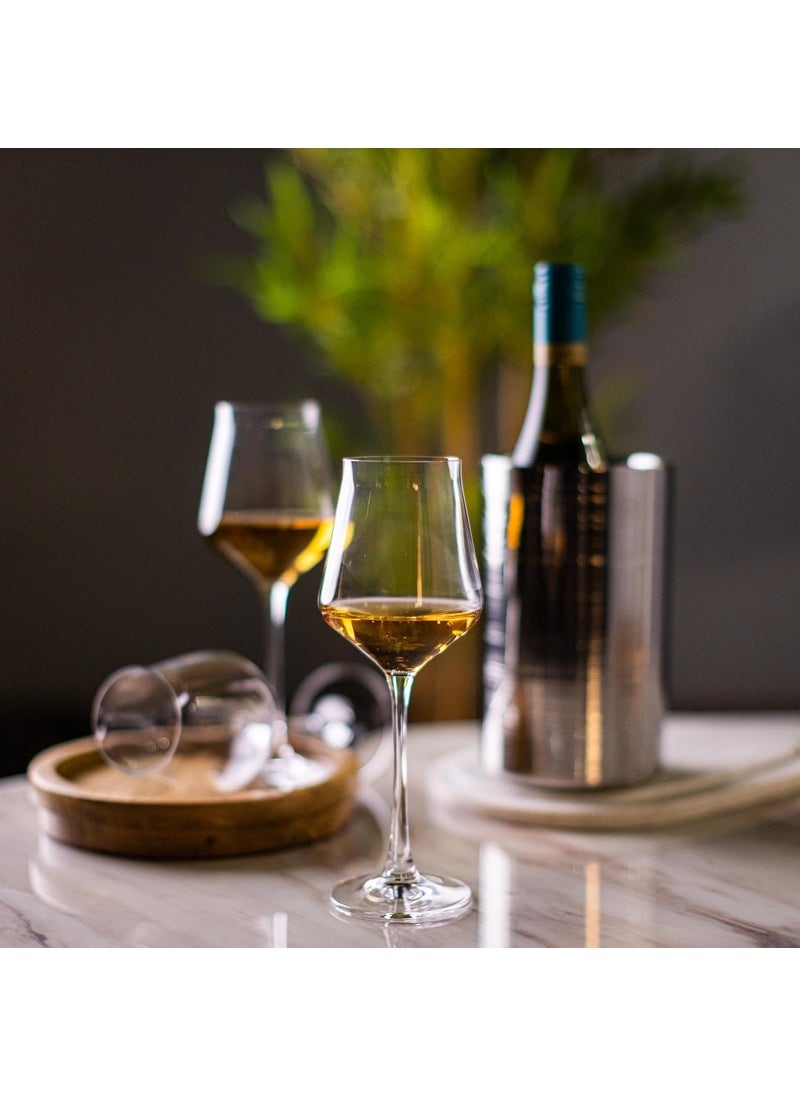 Signature Home Dcor Studio Set of 6 Pure Czech Crystal Alca Clear White Wine Glasses 310 ML