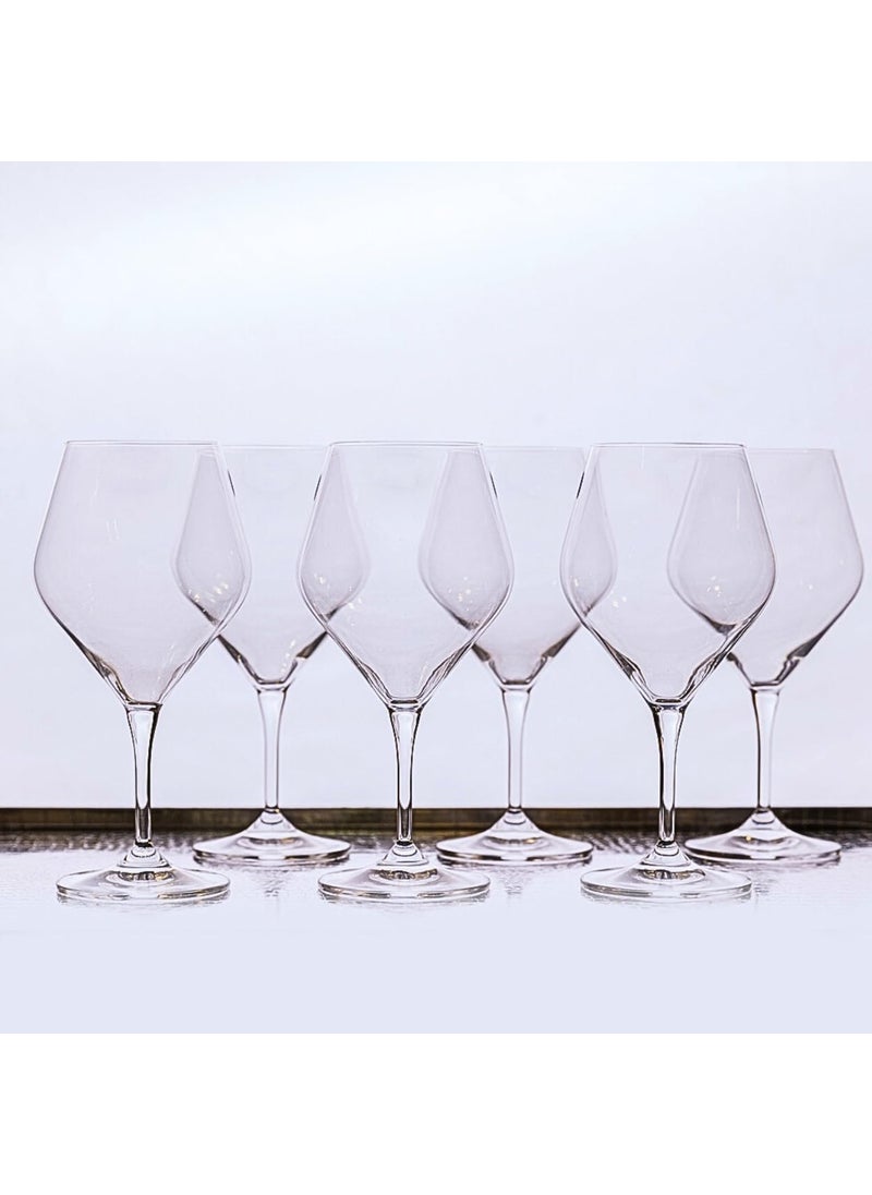 Signature Home Dcor Studio Set of 6 Gavia Pure Crystal Clear Red Wine Glasses 400 ML
