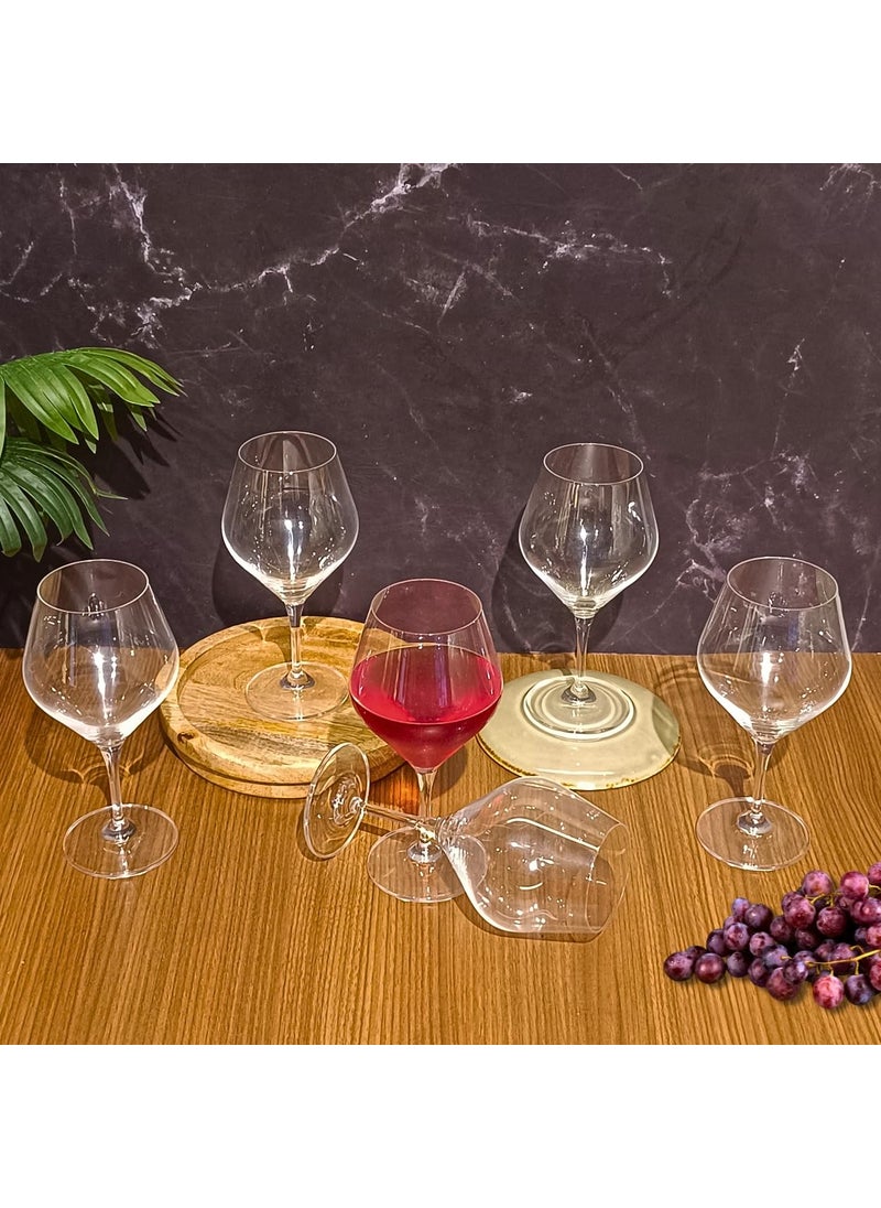 Signature Home Dcor Studio Set of 6 Gavia Pure Crystal Clear Red Wine Glasses 400 ML