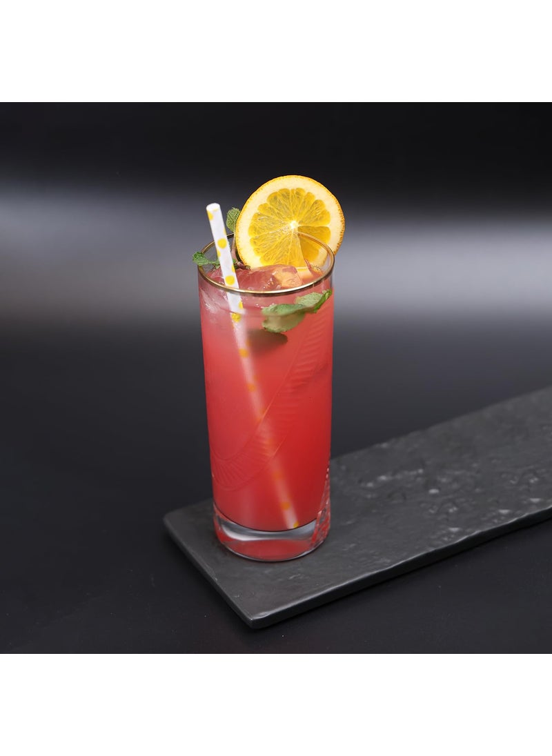 SMOKEY COCKTAIL Crystalcut Handmade Tall Glasses Set of 2 for Drinking Water Beer Soda Fresh Juice Wine Beer Cocktails and Mixed Drinks
