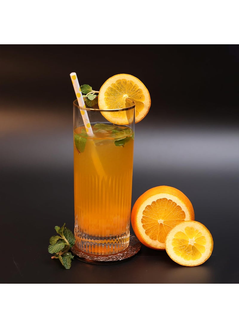 SMOKEY COCKTAIL Timeless Crystal Tall Glasses Set of 2 for Drinking Water Beer Soda Fresh Juice Wine Beer Cocktails and Mixed Drinks 425 Ml