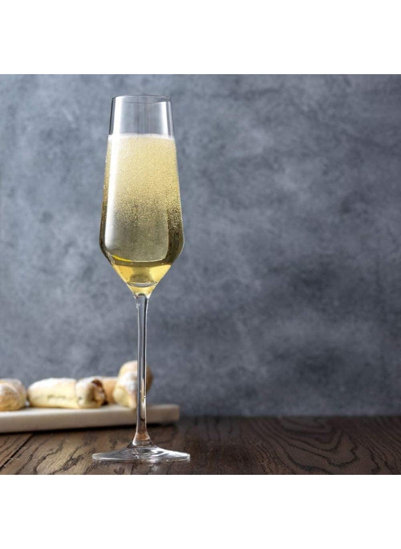 AUREUS Wine Glasses Champagne Brandy Big Stem Wine Glass 250 ML White Wine Red Wine Glasses for Party Restaurants Set of Champagne Glass 6