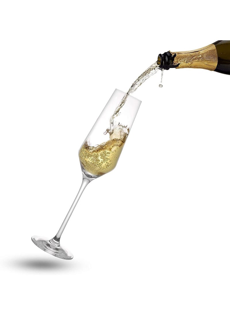 AUREUS Wine Glasses Champagne Brandy Big Stem Wine Glass 250 ML White Wine Red Wine Glasses for Party Restaurants Set of Champagne Glass 6