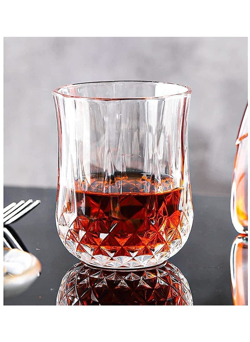 Aktnil Juice Glass Water Glass Crystal Cut WaterMilk Glass 230 ml Transparent Long Glass Highball Glasses RAJWADI Set of 6