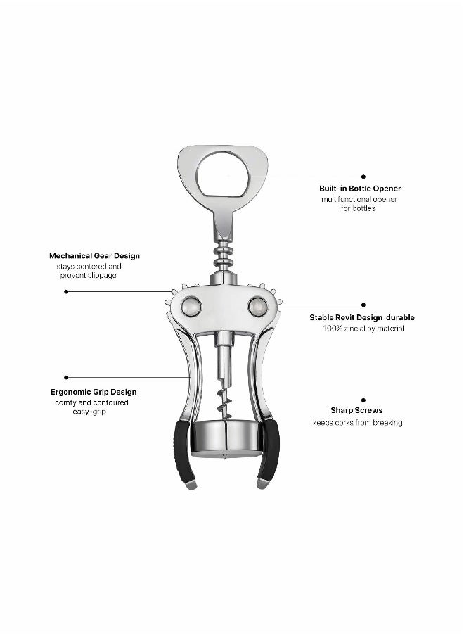 Bottle Opener, Zinc Alloy Premium Wing Corkscrew bottle Bottle Opener with Multifunctional Bottles Opener Upgrade